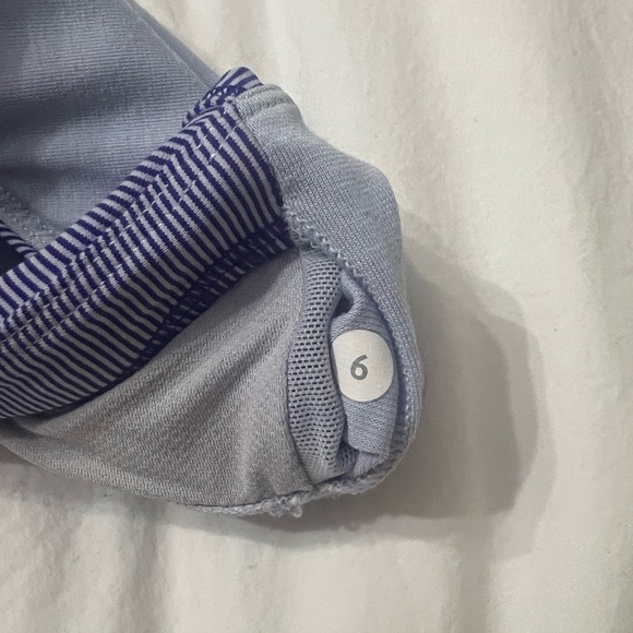 Lululemon “Less Rest” Heathered Purple Tank with Striped Sports Bra - Picture 9 of 9